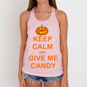 Keep Calm and Give Me Candy Women's Knotted Racerback Tank