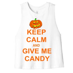 Keep Calm and Give Me Candy Women's Racerback Cropped Tank