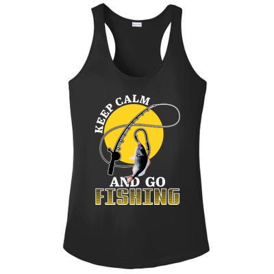 Keep Calm and Go Fishing Ladies PosiCharge Competitor Racerback Tank