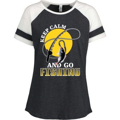 Keep Calm and Go Fishing Enza Ladies Jersey Colorblock Tee