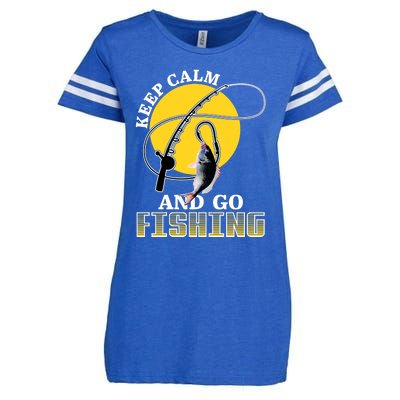 Keep Calm and Go Fishing Enza Ladies Jersey Football T-Shirt