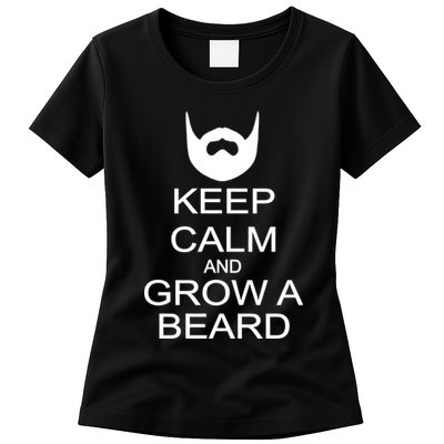Keep Calm and Grow a Beard Womens T-Shirt