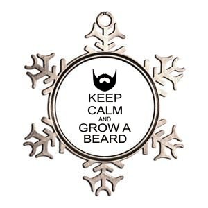 Keep Calm and Grow a Beard Metallic Star Ornament