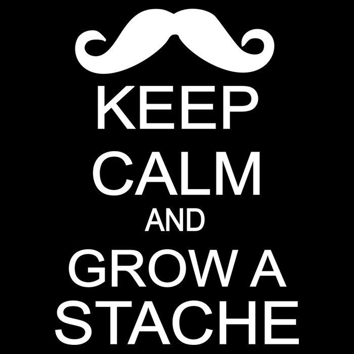 Keep Calm and Grow A Stache Drawstring Bag