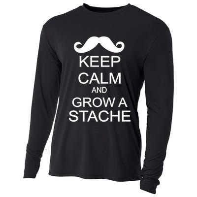 Keep Calm and Grow A Stache Cooling Performance Long Sleeve Crew
