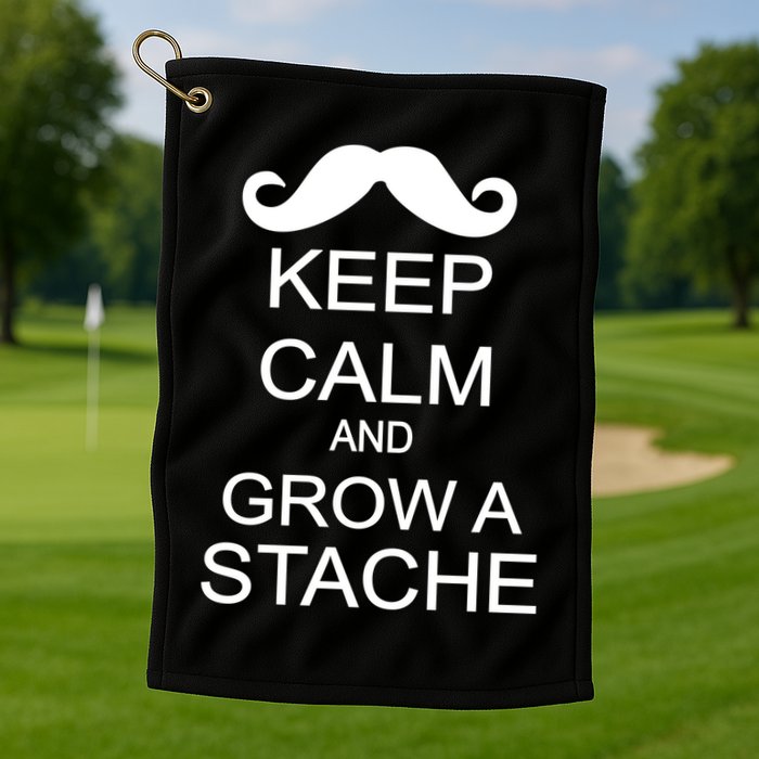 Keep Calm and Grow A Stache Golf Towel