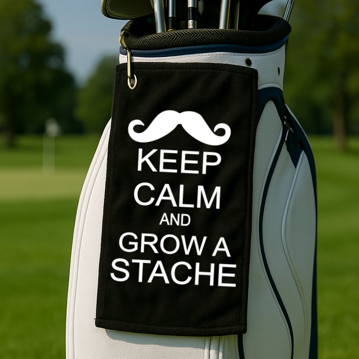 Keep Calm and Grow A Stache Golf Towel
