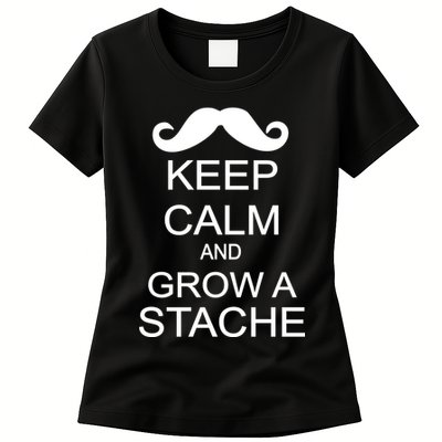 Keep Calm and Grow A Stache Womens T-Shirt