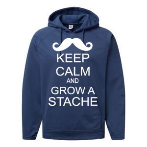 Keep Calm and Grow A Stache Performance Fleece Hoodie