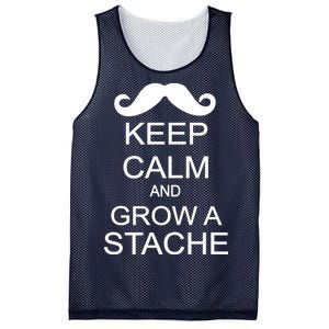 Keep Calm and Grow A Stache Mesh Reversible Basketball Jersey Tank