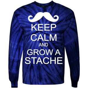 Keep Calm and Grow A Stache Tie-Dye Long Sleeve Shirt