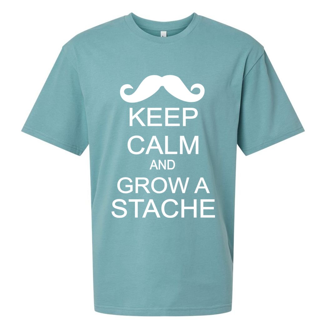 Keep Calm and Grow A Stache Sueded Cloud Jersey T-Shirt