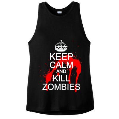 Keep Calm and Kill Zombies Ladies PosiCharge Tri-Blend Wicking Tank