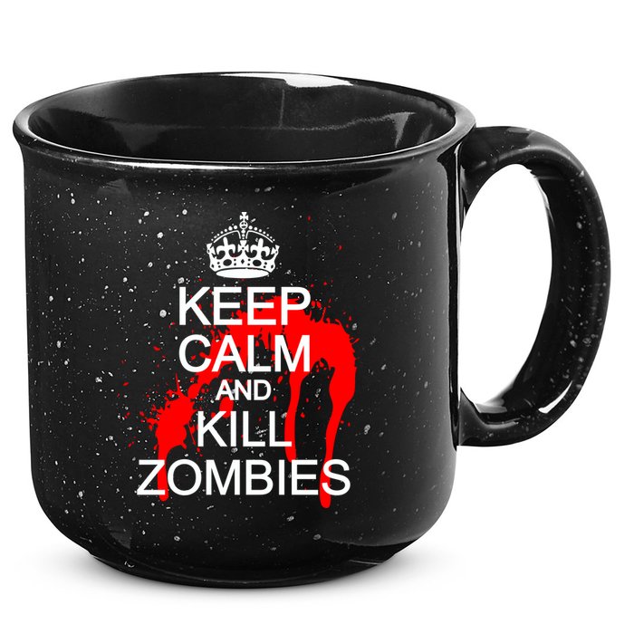 Keep Calm and Kill Zombies 15oz Campfire Ceramic Mug