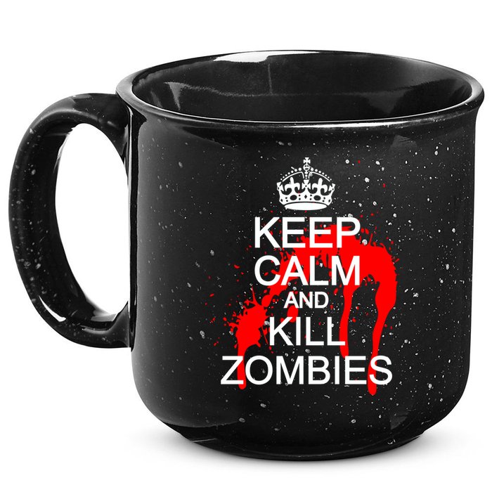 Keep Calm and Kill Zombies 15oz Campfire Ceramic Mug