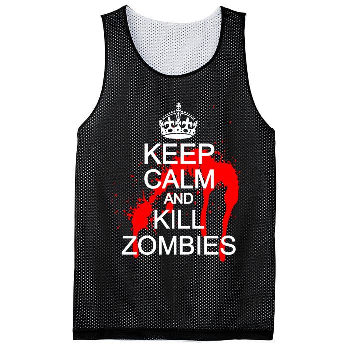 Keep Calm and Kill Zombies Mesh Reversible Basketball Jersey Tank