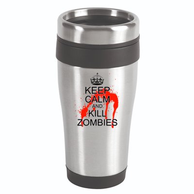Keep Calm and Kill Zombies 16oz Travel Tumbler