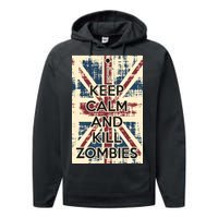 Keep Calm and Kill Zombies Vintage Performance Fleece Hoodie