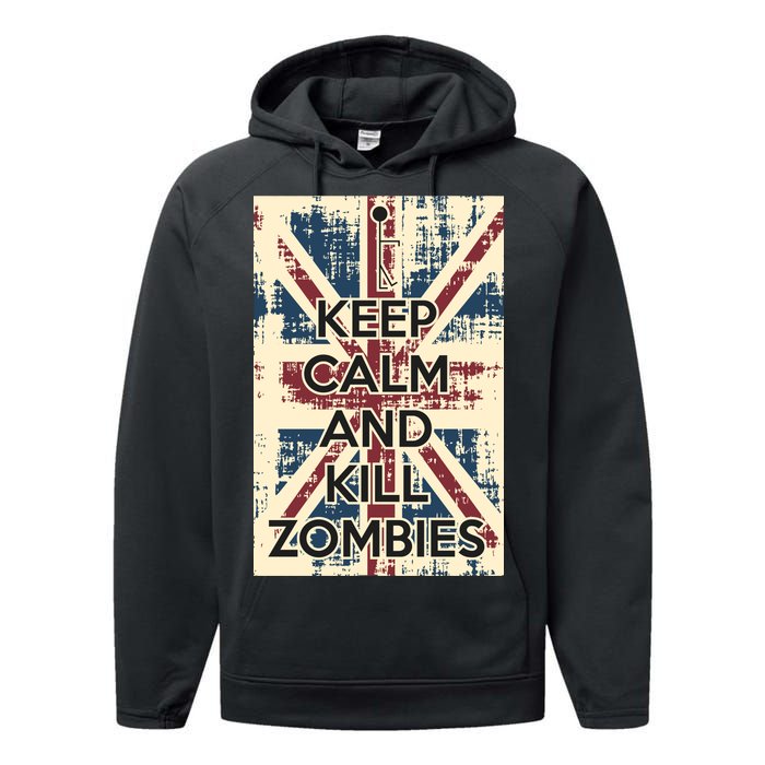 Keep Calm and Kill Zombies Vintage Performance Fleece Hoodie