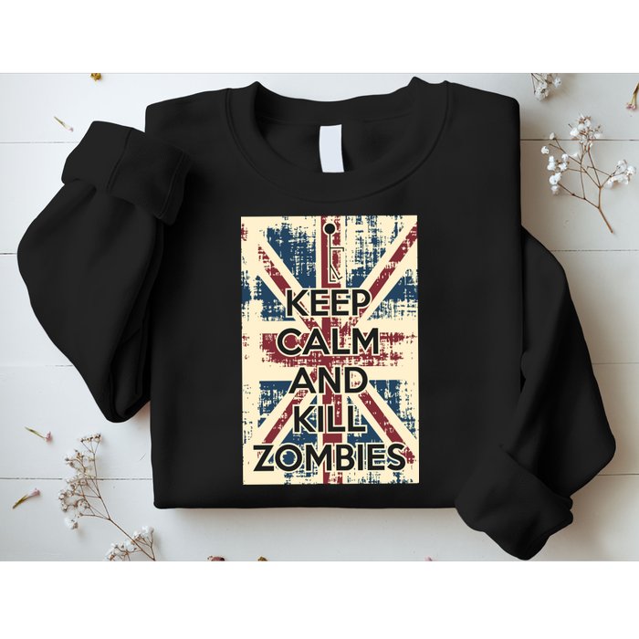 Keep Calm and Kill Zombies Vintage Sweatshirt