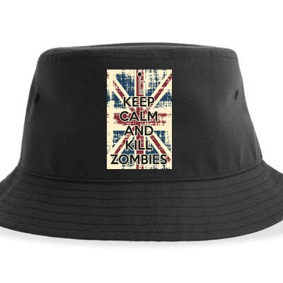 Keep Calm and Kill Zombies Vintage Sustainable Bucket Hat