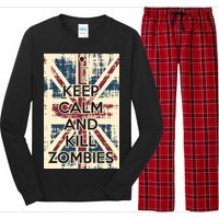 Keep Calm and Kill Zombies Vintage Long Sleeve Pajama Set