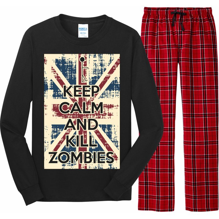 Keep Calm and Kill Zombies Vintage Long Sleeve Pajama Set