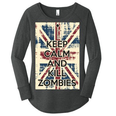 Keep Calm and Kill Zombies Vintage Women's Perfect Tri Tunic Long Sleeve Shirt