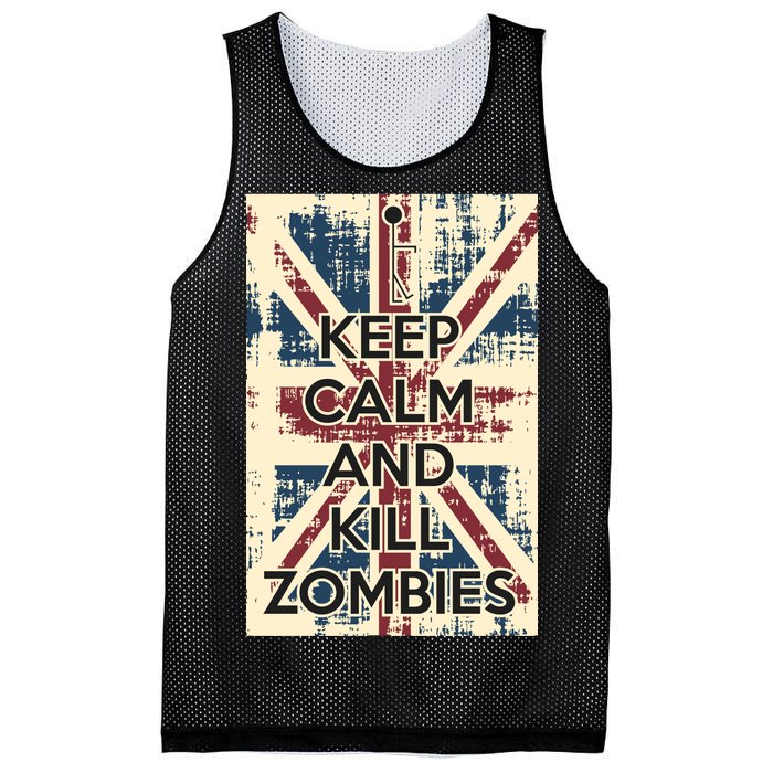 Keep Calm and Kill Zombies Vintage Mesh Reversible Basketball Jersey Tank