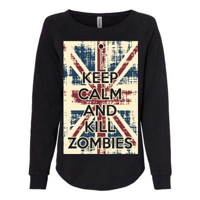 Keep Calm and Kill Zombies Vintage Womens California Wash Sweatshirt