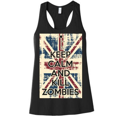 Keep Calm and Kill Zombies Vintage Women's Racerback Tank