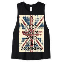 Keep Calm and Kill Zombies Vintage Women's Racerback Cropped Tank