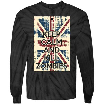 Keep Calm and Kill Zombies Vintage Tie-Dye Long Sleeve Shirt