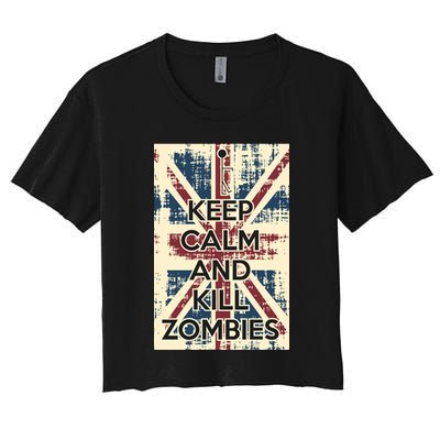 Keep Calm and Kill Zombies Vintage Crop Top