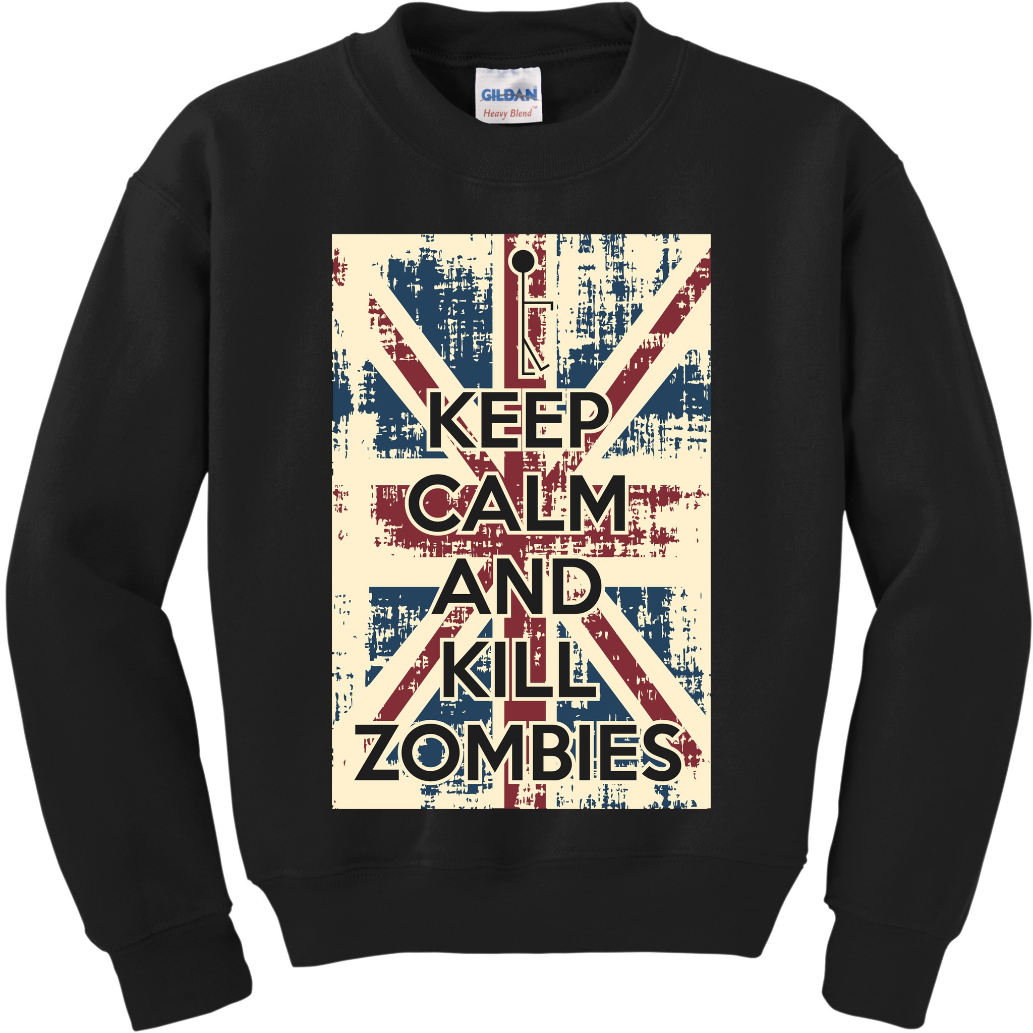 Keep Calm and Kill Zombies Vintage Kids Sweatshirt