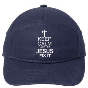 Keep Calm And Let Jesus Fix It 7-Panel Snapback Hat