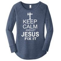 Keep Calm And Let Jesus Fix It Women's Perfect Tri Tunic Long Sleeve Shirt