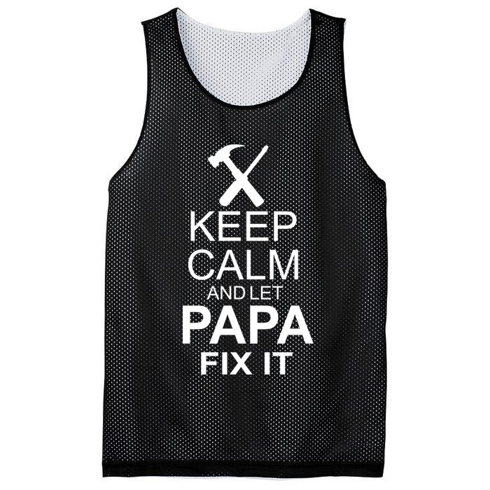 Keep Calm And Let Papa Fix It Mesh Reversible Basketball Jersey Tank