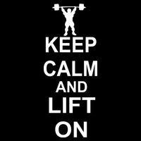 Keep Calm And Lift On Drawstring Bag