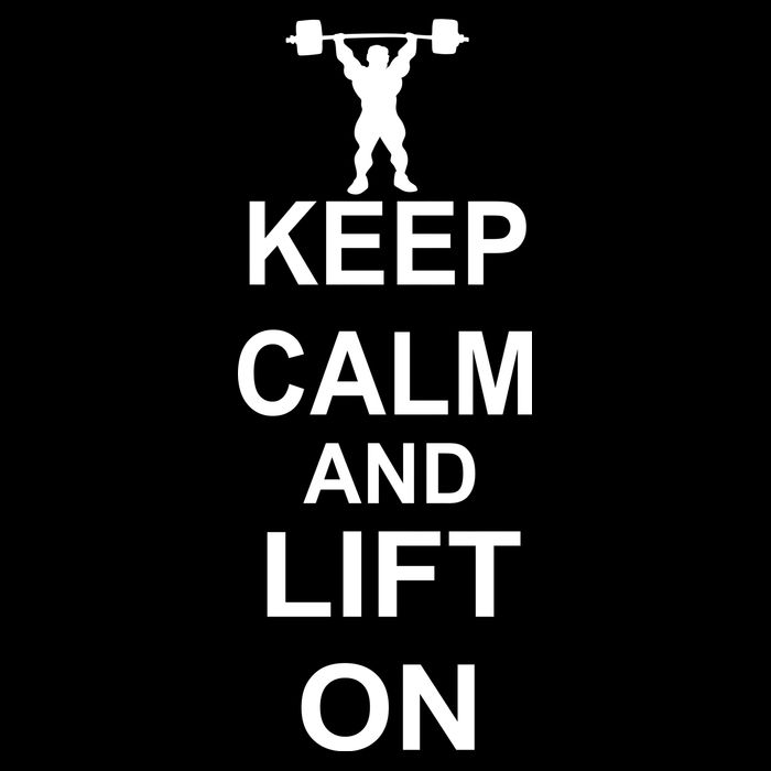 Keep Calm And Lift On Drawstring Bag
