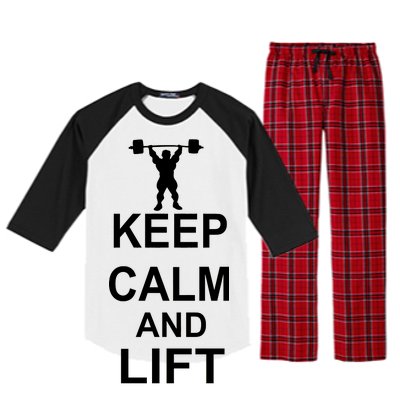 Keep Calm And Lift On Raglan Sleeve Pajama Set