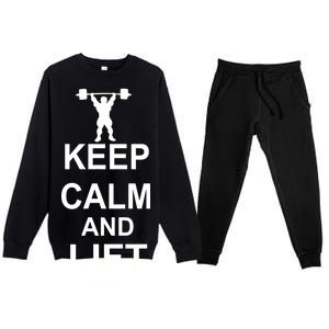 Keep Calm And Lift On Premium Crewneck Sweatsuit Set