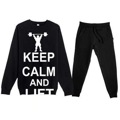 Keep Calm And Lift On Premium Crewneck Sweatsuit Set