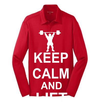 Keep Calm And Lift On Silk Touch Performance Long Sleeve Polo