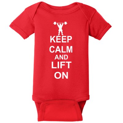 Keep Calm And Lift On Baby Bodysuit