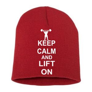 Keep Calm And Lift On Short Acrylic Beanie