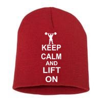 Keep Calm And Lift On Short Acrylic Beanie