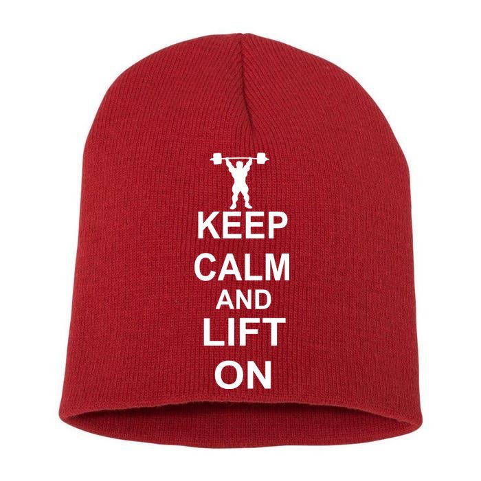 Keep Calm And Lift On Short Acrylic Beanie