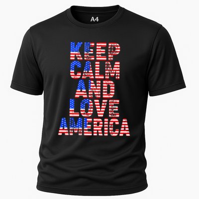 Keep Calm and Love America Cooling Performance Crew T-Shirt