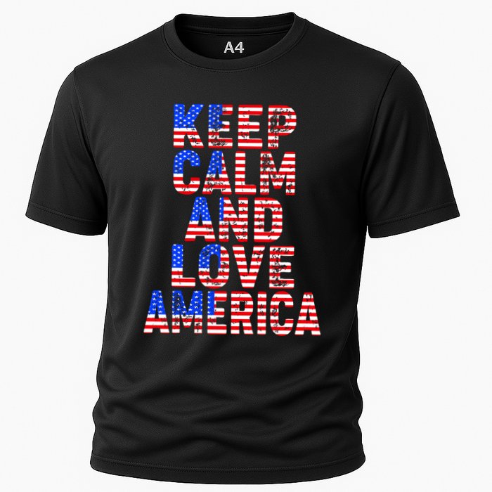 Keep Calm and Love America Cooling Performance Crew T-Shirt